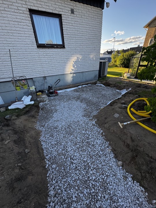 Förarbete inför plattläggning